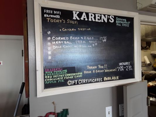 Menu photo 1 Karen's Diner Pawling, NY Menu photo 1 Karen's Diner Pawling, NY