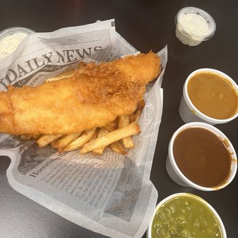 The Codfather - Haddock, side of curry, gravy & mushy peas. - Fish & Chips Near Me - Henderson, Nevada The Codfather - Haddock, side of curry, gravy & mushy peas. - Fish & Chips Near Me - Henderson, Nevada
