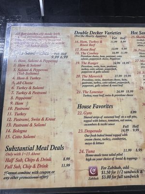Menu photo 2 Subz N Stuff Irving, TX