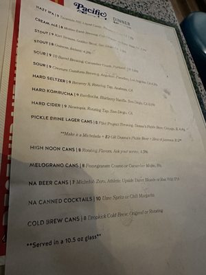Menu photo 4 Pacific Social San Diego, CA