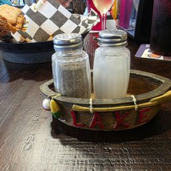 The Bait Bucket Bar & Grill - Salt & Pepper Shakers in Row Boat