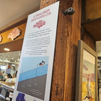 Longliner Seafoods - Informational sign - Seafood Markets Near Me - Vancouver, British Columbia