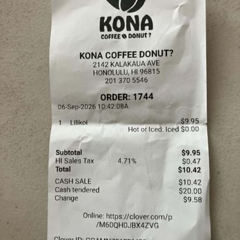 Kona - Coffee & Tea Near Me - Honolulu, Hawaii