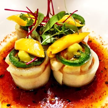 Sushi Fever - Apples, scallops, jalapeño and mango. Special creation by Chef Bruce - Japanese Near Me - Cedar Park, Texas Sushi Fever - Apples, scallops, jalapeño and mango. Special creation by Chef Bruce - Japanese Near Me - Cedar Park, Texas