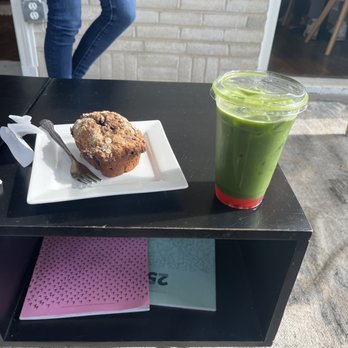 Warm Waves Coffee House - Blueberry muffin and Razzle Dazzle Matcha - Coffee & Tea Near Me - Alpharetta, Georgia Warm Waves Coffee House - Blueberry muffin and Razzle Dazzle Matcha - Coffee & Tea Near Me - Alpharetta, Georgia