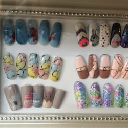 Nail Bar - Nail art designs displayed at window