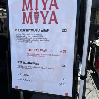 Miya Miya - Menu - 5/25 - Middle Eastern Near Me - Los Angeles, California Miya Miya - Menu - 5/25 - Middle Eastern Near Me - Los Angeles, California
