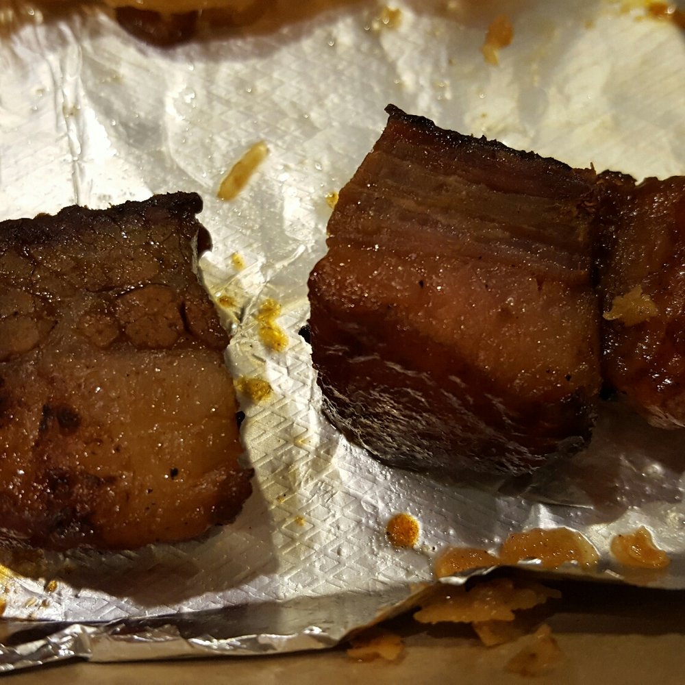 Famous Dave's Bar-B-Que - With the heavy coat of sauce wiped away, you can see the burnt ends are mostly just fat. - Barbeque Near Me - Apple Valley, Minnesota Famous Dave's Bar-B-Que - With the heavy coat of sauce wiped away, you can see the burnt ends are mostly just fat. - Barbeque Near Me - Apple Valley, Minnesota