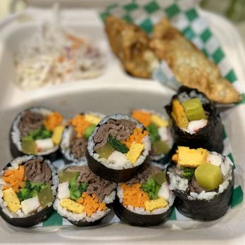 Kimbap Paradise - Half of Combo A $18.99 (upgraded to bulgogi kimbap $2) - Korean Near Me - Garden Grove, California Kimbap Paradise - Half of Combo A $18.99 (upgraded to bulgogi kimbap $2) - Korean Near Me - Garden Grove, California