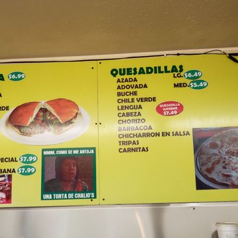 Tacos y Tortas Chalio's 3 - Menu - Tacos Near Me - Hanford, California