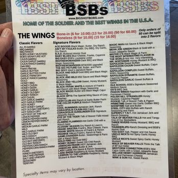 Big Shot Bobs - Menu - Chicken Wings Near Me - Uniontown, Pennsylvania