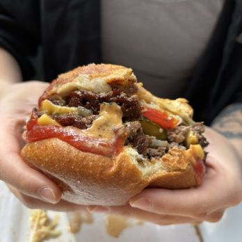 Vonns - smashed burger inside - Burgers Near Me - Vancouver, British Columbia