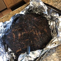 Suburbia Prime Meats - Look at the bark on this baby, 1st cut smoked brisket