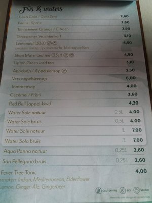 Menu photo 8 Sole Bistrobar Hasselt, VLI