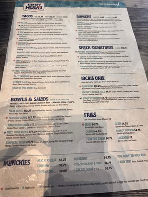 Menu photo 3 Jimmy Hula's New Smyrna Beach, FL