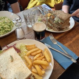 BLT sandwich with chips and haddock sandwich BLT sandwich with chips and haddock sandwich
