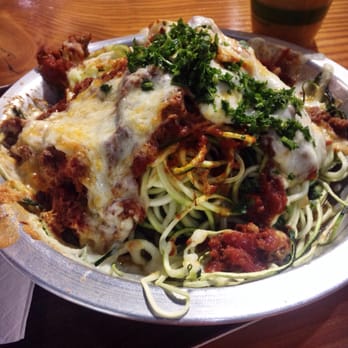 Caveman Cafe - Zucchini pasta with meat sauce. - Organic Stores Near Me - Vancouver, British Columbia Caveman Cafe - Zucchini pasta with meat sauce. - Organic Stores Near Me - Vancouver, British Columbia