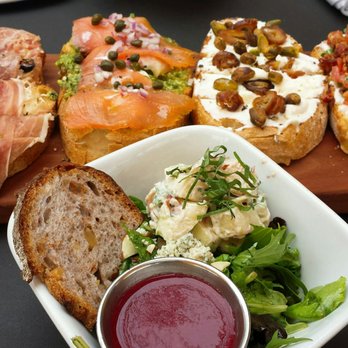 Postino East - Half a Raspberry Chicken Salad and a bruschetta board. - Wine Bars Near Me - Gilbert, Arizona Postino East - Half a Raspberry Chicken Salad and a bruschetta board. - Wine Bars Near Me - Gilbert, Arizona