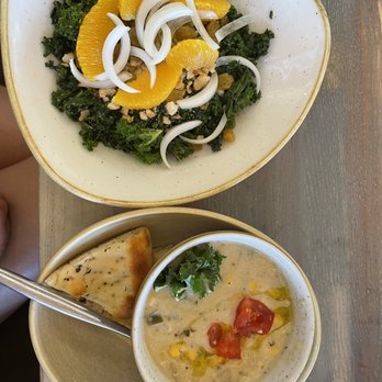 Monkeypod Kitchen - Coco Corn Chowder Fresh Island Herbs Farm Organic Kale - New American Near Me - Lahaina, Hawaii Monkeypod Kitchen - Coco Corn Chowder Fresh Island Herbs Farm Organic Kale - New American Near Me - Lahaina, Hawaii