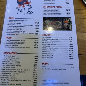 Jin BBQ - Menu - Korean Near Me - Mesa, Arizona