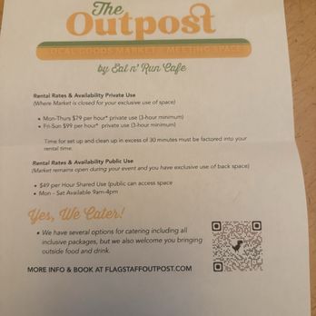 The Outpost By Eat n’ Run Cafe - Information about their meeting space... - Gift Shops Near Me - Flagstaff, Arizona The Outpost By Eat n’ Run Cafe - Information about their meeting space... - Gift Shops Near Me - Flagstaff, Arizona