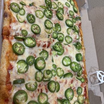 Strictly Pizza - Sicilian Pie with Jalapeños - Pizza Near Me - Pelham, New York