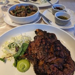 Wagyu prime rib 14 oz, prime rib in-bone 32 oz, wild mushrooms Wagyu prime rib 14 oz, prime rib in-bone 32 oz, wild mushrooms