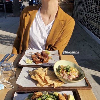 Laurel Tavern - Pork Belly Skewers,  Fried Chicken Salad, and ceviche ....also me :) - New American Near Me - Studio City, California