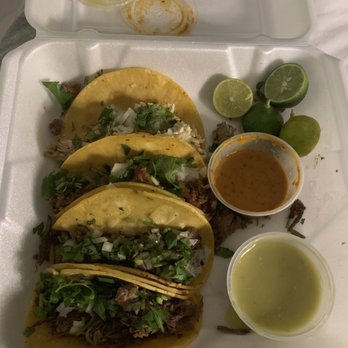 Mami Coco - From top: chicken, pork, shredded beef (I think), fajita (I think). Might be confusing the last two. Awesome! - Tacos Near Me - Dallas, Texas Mami Coco - From top: chicken, pork, shredded beef (I think), fajita (I think). Might be confusing the last two. Awesome! - Tacos Near Me - Dallas, Texas