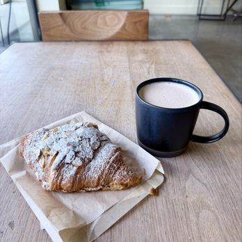 Artís Coffee - almond croissant, chai latte with oat milk - Coffee & Tea Near Me - Berkeley, California