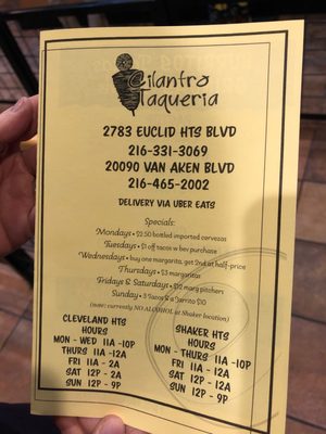 Menu photo 1 Cilantro Taqueria Shaker Heights, OH Menu photo 1 Cilantro Taqueria Shaker Heights, OH