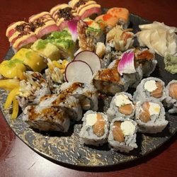 Hana Sushi - Sweaty tuna, Spicy Hana, Shrimp Tempura and Philly rolls.