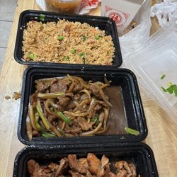 New Jia Wang - Hot & Sour Soup,Barbecue Pork Fried Rice, Teriyaki Chicken, Crab Rangoons.
