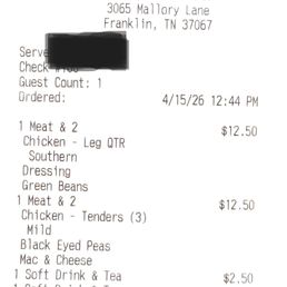 Our receipt