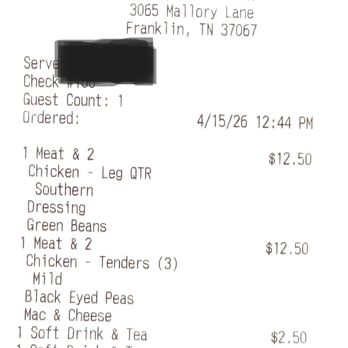 Bishop's Meat and Three - Our receipt - Southern Near Me - Franklin, Tennessee