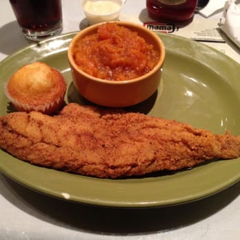 Mama J's Kitchen - Trout and sweet potatoes, with corn muffin. - Soul Food Near Me - Richmond, Virginia