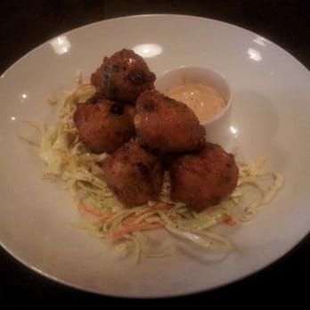 Three Three Five - Sweet corn + black bean fritters/ twin elm garden cabbage/ chipotle honey/ aioli - Personal Chefs Near Me - Green Bay, Wisconsin