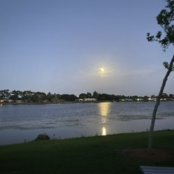 John Prince Park Campgrounds - Full Moon over Lake Osborne