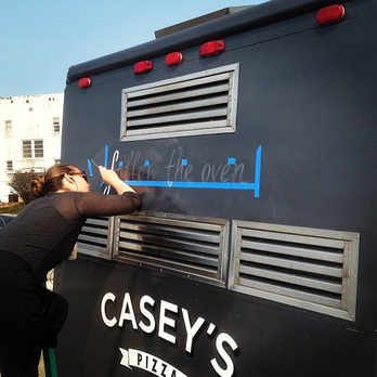Drop Shadow Signs - Libby at work - "follow the oven" - Signmaking Near Me - San Francisco, California