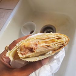 Bean and cheese...where's the beans?? Barely