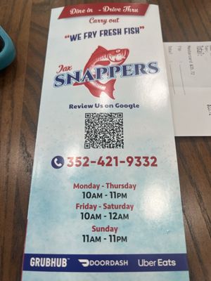 Menu photo 1 Jax Snappers Fish and Chicken Ocala, FL