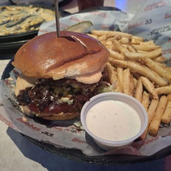 Bubba's 33 - Bubba Smash burger. Two patties dripping with cheese and their sauce. - Burgers Near Me - Avon, Indiana