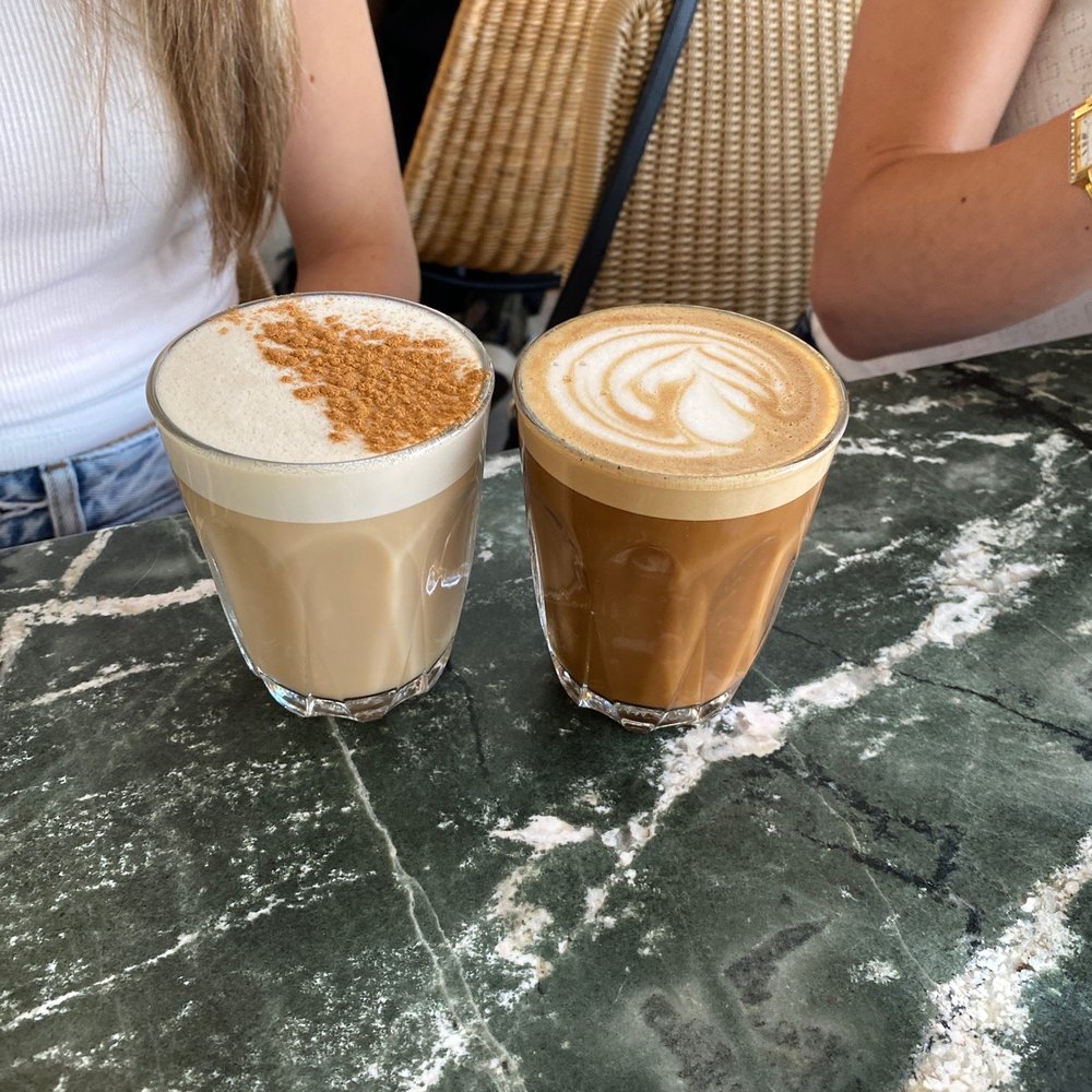 Great White - A great start to a trip to L.A.! Latte - Large (12oz)and Chai Latte - Large (12oz) - Cafes Near Me - Los Angeles, California Great White - A great start to a trip to L.A.! Latte - Large (12oz)and Chai Latte - Large (12oz) - Cafes Near Me - Los Angeles, California