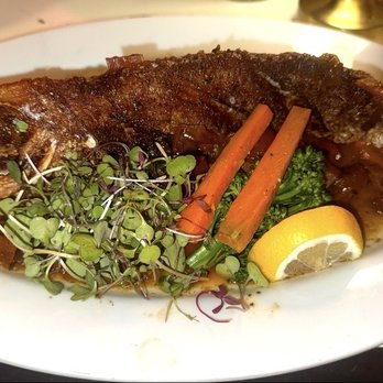 Mangrove - Red snapper, broccolini and carrots - Caribbean Near Me - Miami, Florida Mangrove - Red snapper, broccolini and carrots - Caribbean Near Me - Miami, Florida