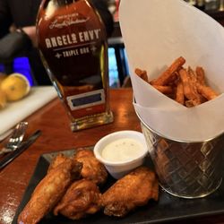 Wings and amazing sweet potato fries