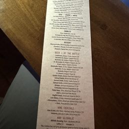 Wine menu