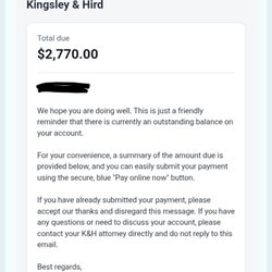 Hird Law - Billed For No legal action