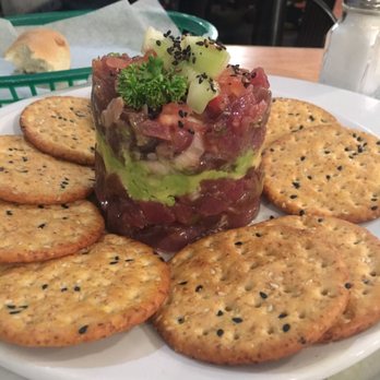 Mahi-Mahi - Impressive looking Tuna Tartar is large but lacks flavor   They need to add some spice to this one. - Mexican Near Me - Ensenada, BCN