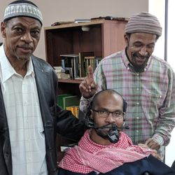 Masjid Al Rashid - 1 God, Allah. humble Muslims standing strong in ArRashid Mosque with Imam(Right)
