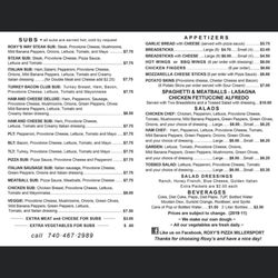 Roxy's Pizza & Restaurant - Sub & salad menu - updated September 2021